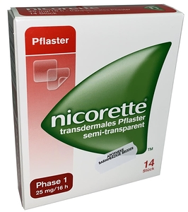 Nicorette Pflaster Stufe 1 25mg/16h 14 ST